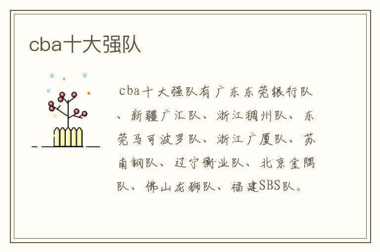 cba十大强队