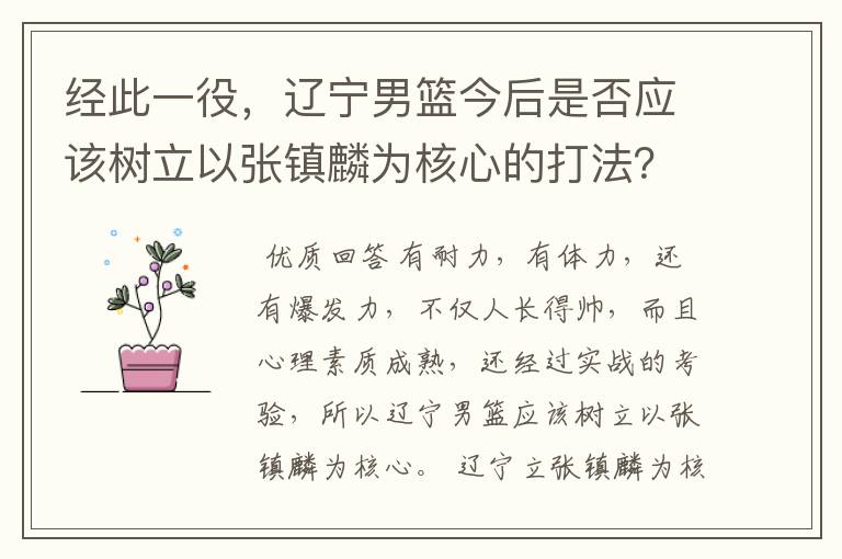 经此一役,辽宁男篮今后是否应该树立以张镇麟为核心的打法?