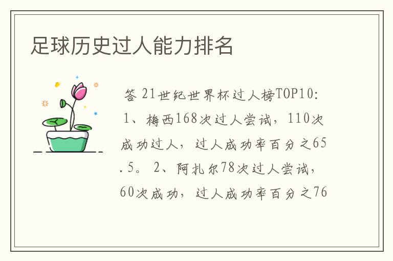 足球历史过人能力排名