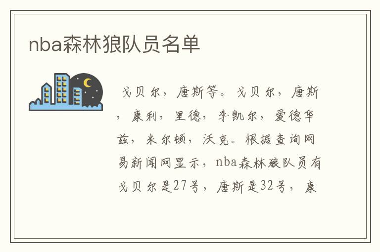 nba森林狼队员名单