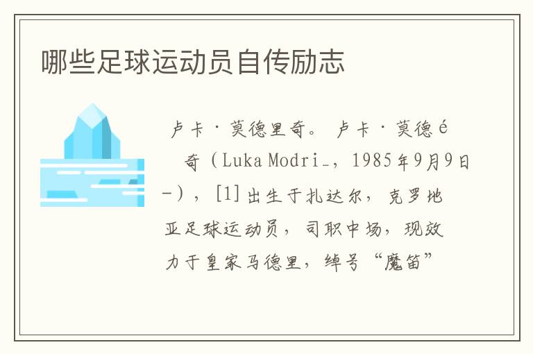 哪些足球运动员自传励志