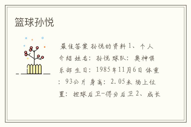 篮球孙悦