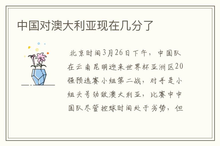中国对澳大利亚现在几分了