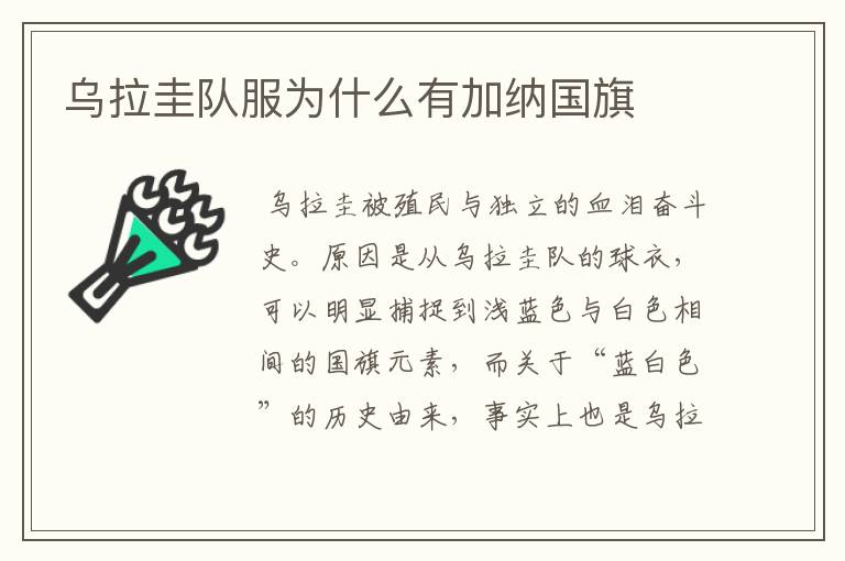 乌拉圭队服为什么有加纳国旗