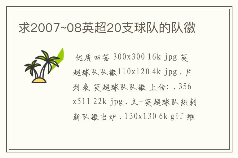 求2007~08英超20支球队的队徽