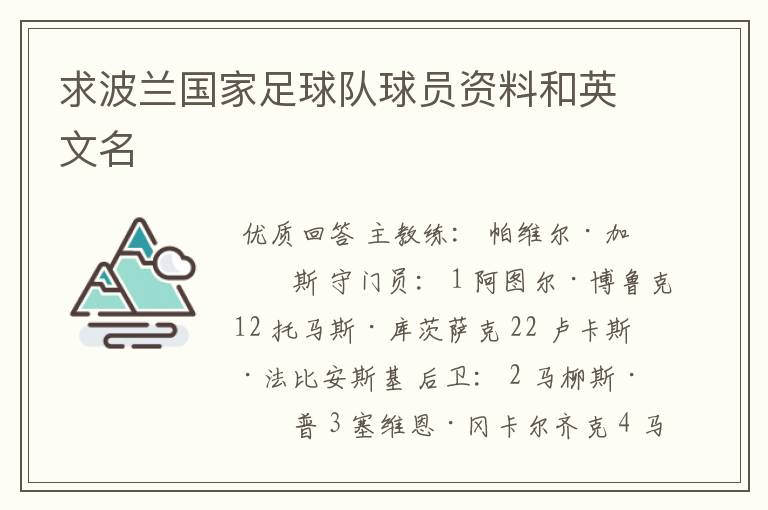 求波兰国家足球队球员资料和英文名