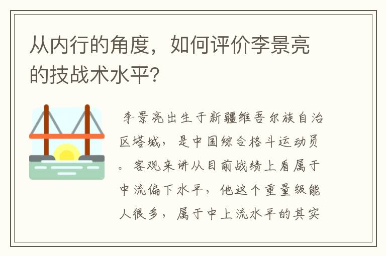从内行的角度，如何评价李景亮的技战术水平？