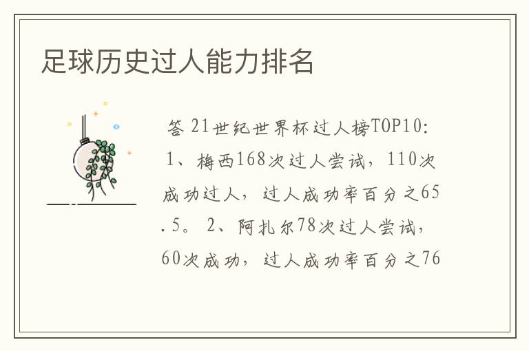足球历史过人能力排名