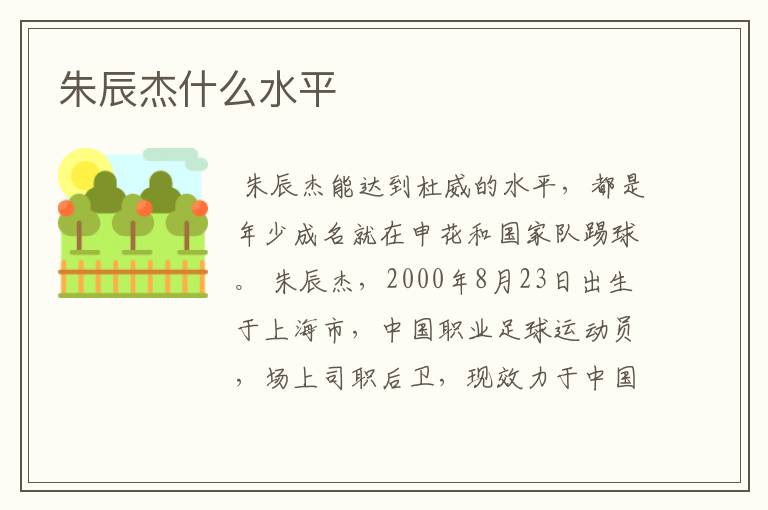 朱辰杰什么水平
