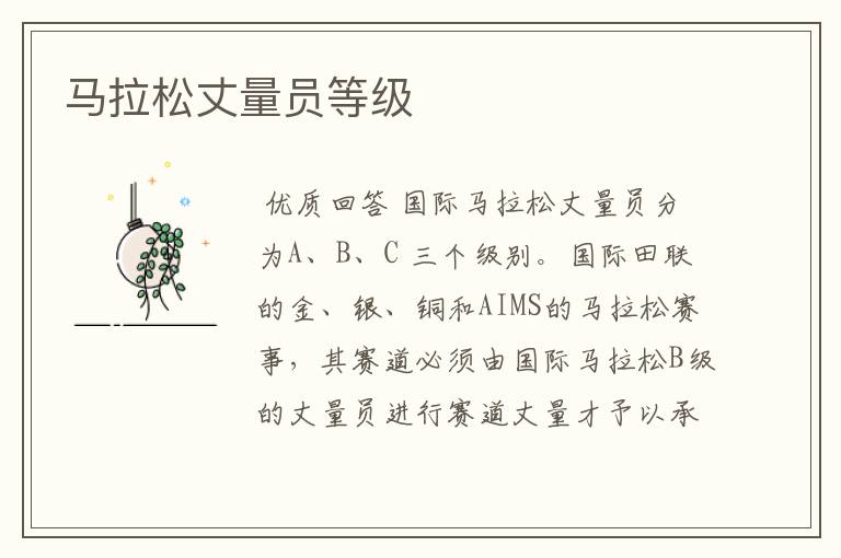 马拉松丈量员等级