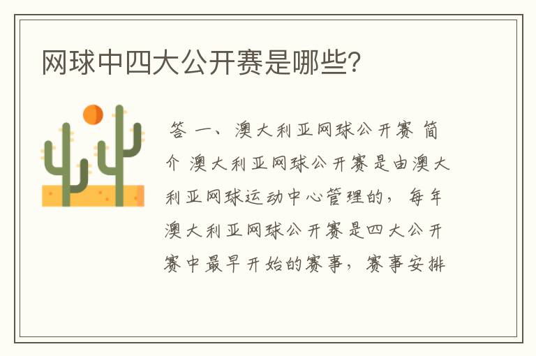 网球中四大公开赛是哪些?