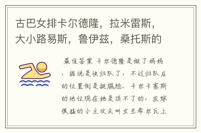 古巴女排卡尔德隆,拉米雷斯,大小路易斯,鲁伊兹,桑托斯的现状