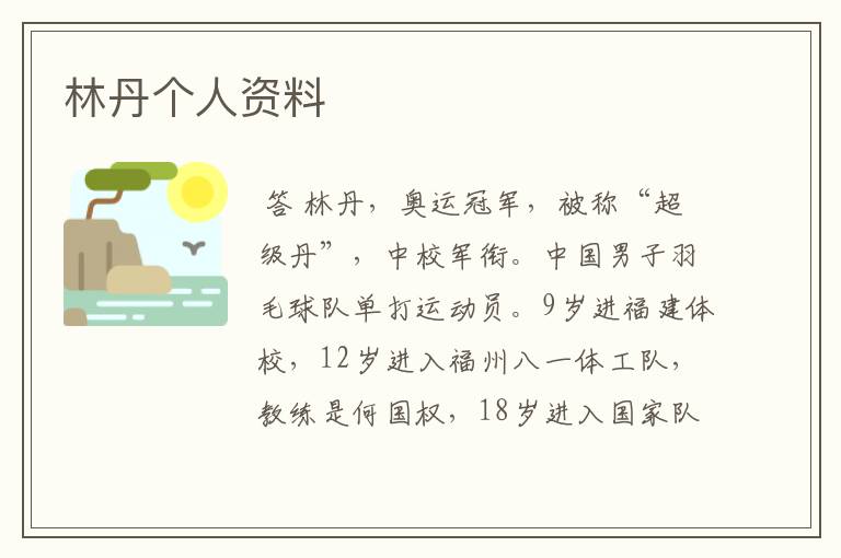 林丹个人资料