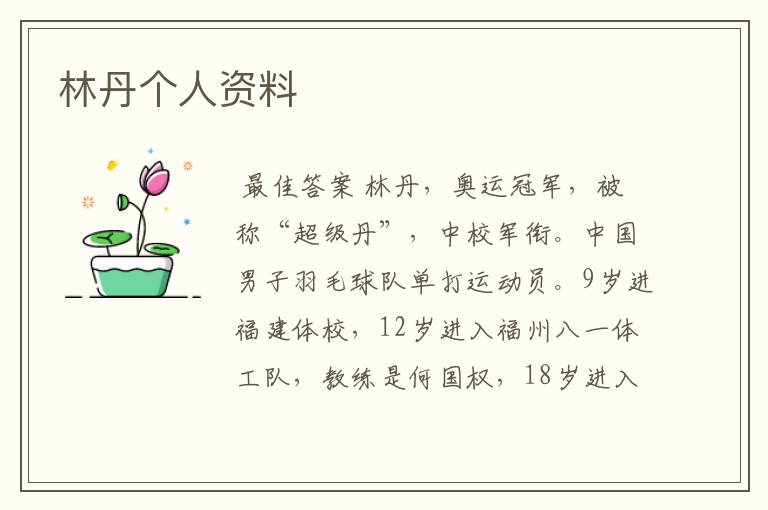 林丹个人资料