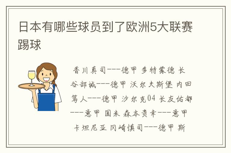 日本有哪些球员到了欧洲5大联赛踢球