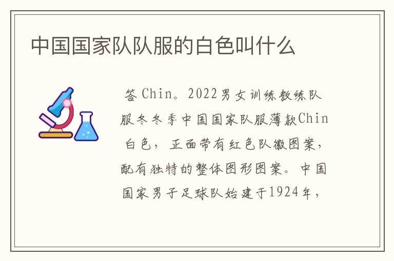 中国国家队队服的白色叫什么