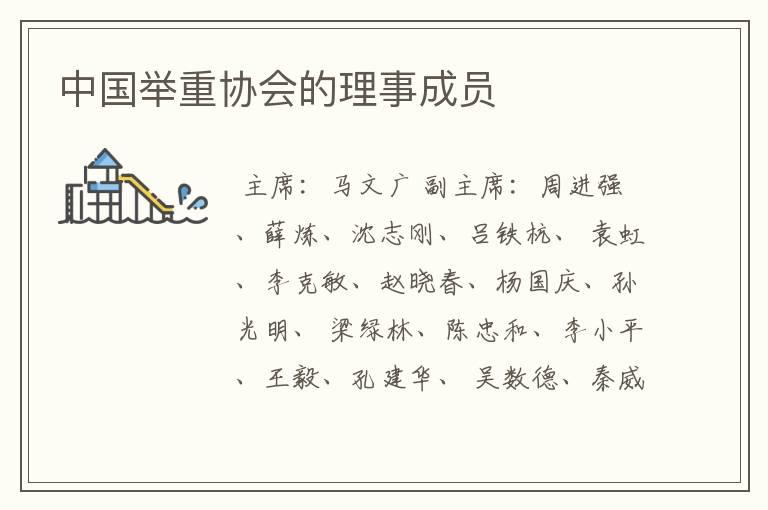 中国举重协会的理事成员