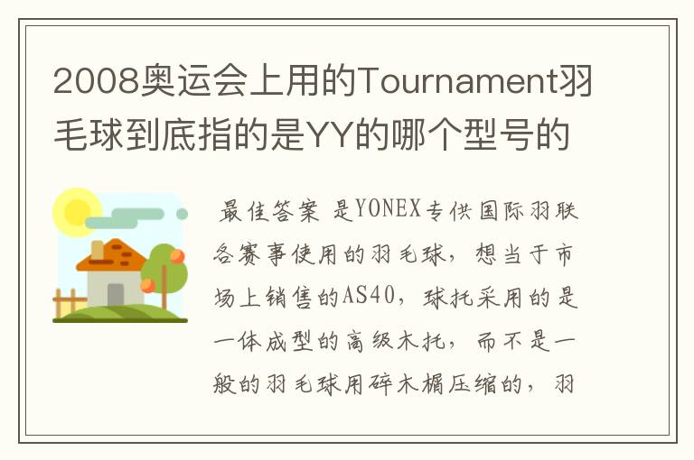 2008奥运会上用的Tournament羽毛球到底指的是YY的哪个型号的球?