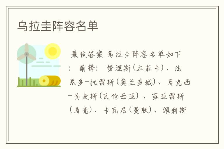 乌拉圭阵容名单