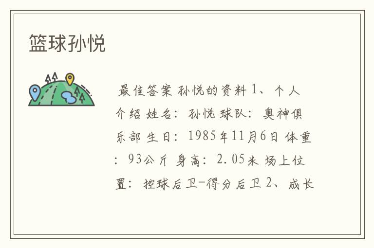 篮球孙悦
