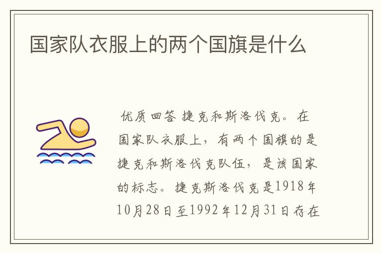 国家队衣服上的两个国旗是什么