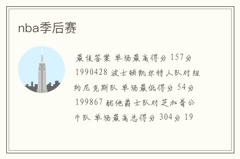 nba季后赛