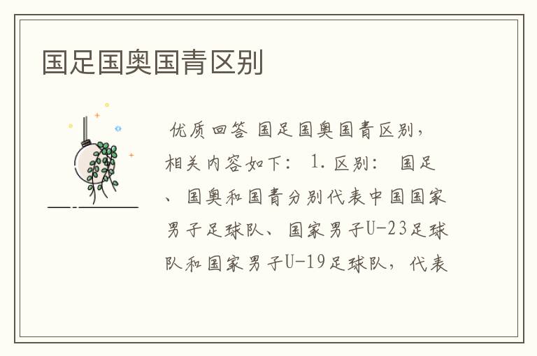 国足国奥国青区别
