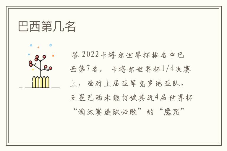 巴西第几名
