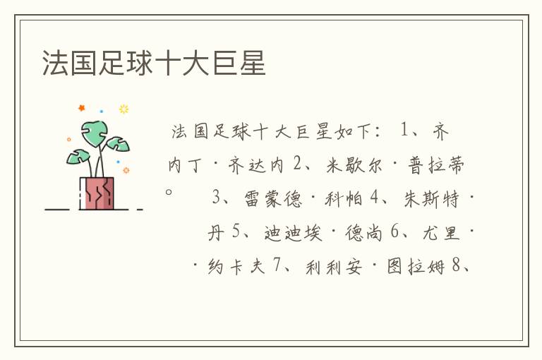 法国足球十大巨星