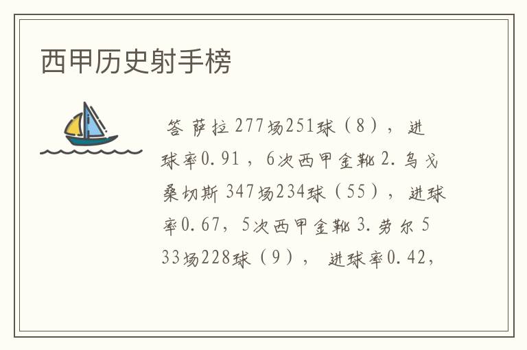 西甲历史射手榜