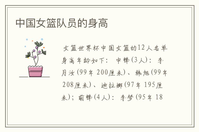 中国女篮队员的身高
