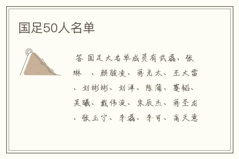 国足50人名单