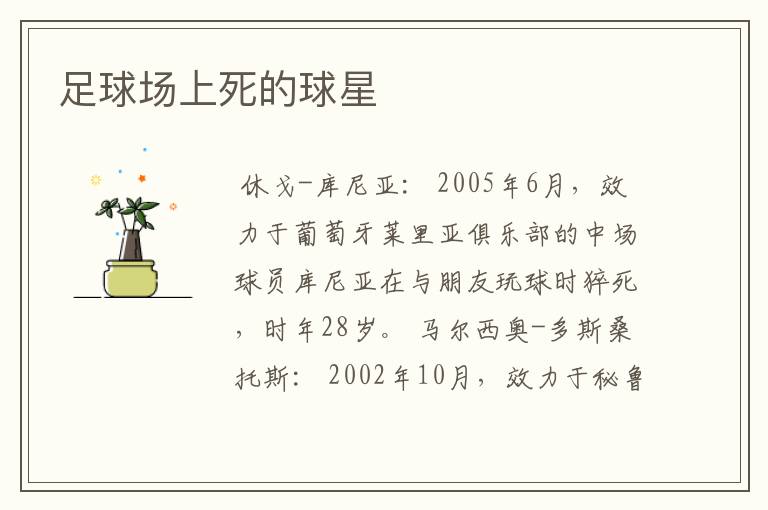 足球场上死的球星