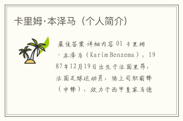 卡里姆·本泽马(个人简介)