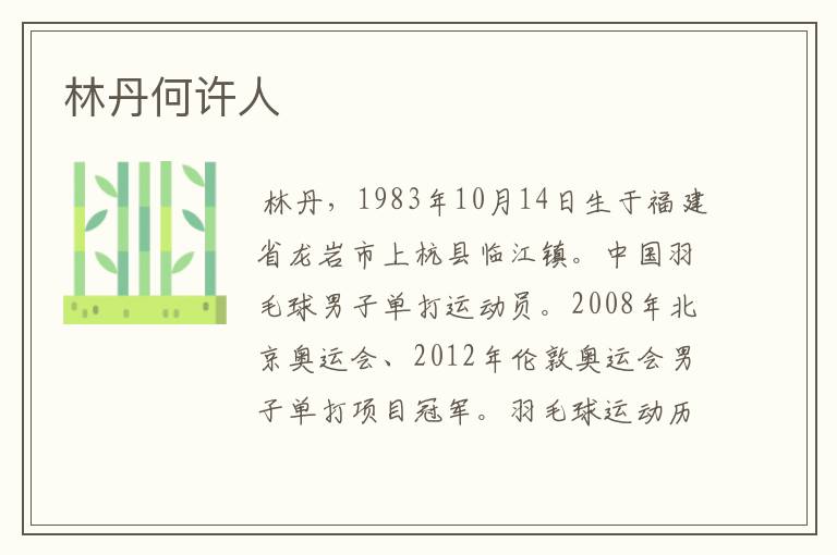 林丹何许人