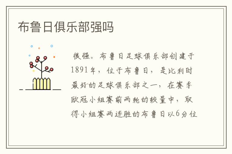 布鲁日俱乐部强吗