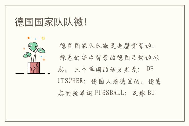 德国国家队队徽!