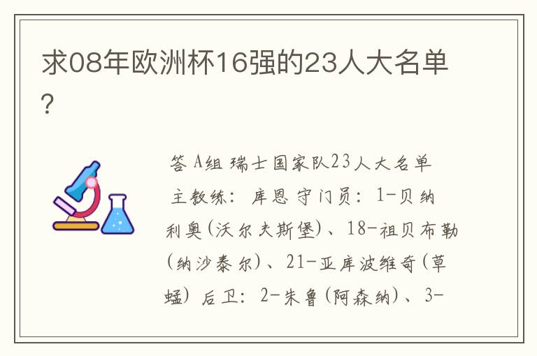 求08年欧洲杯16强的23人大名单?