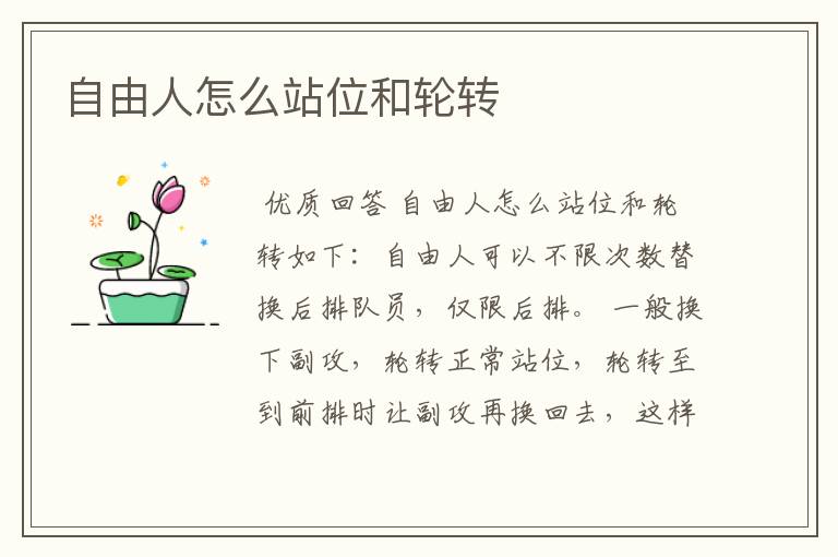 自由人怎么站位和轮转