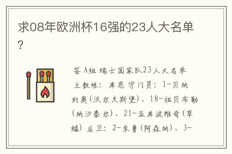 求08年欧洲杯16强的23人大名单?