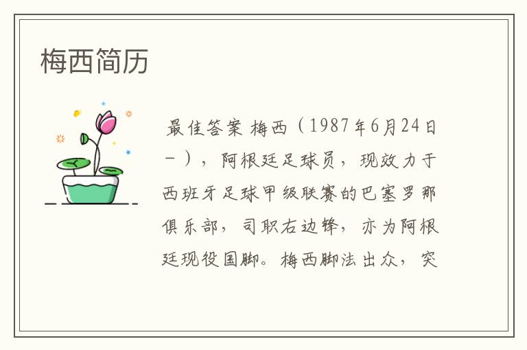 梅西简历