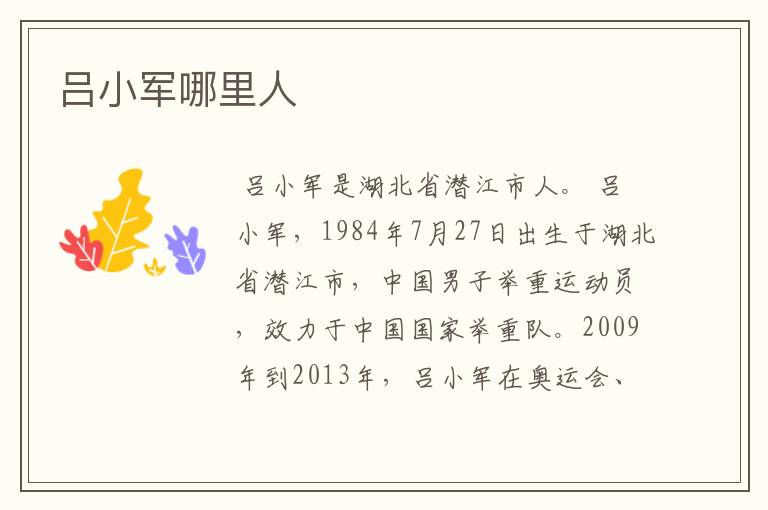 吕小军哪里人