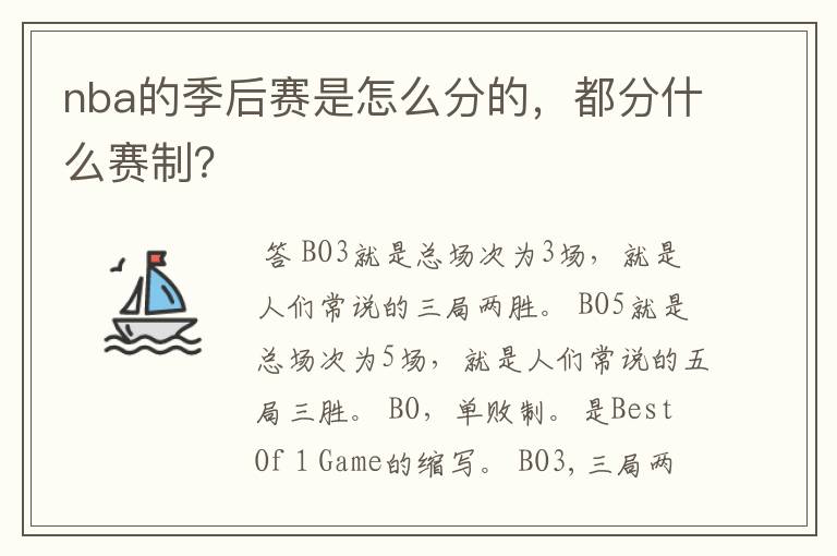nba的季后赛是怎么分的,都分什么赛制?