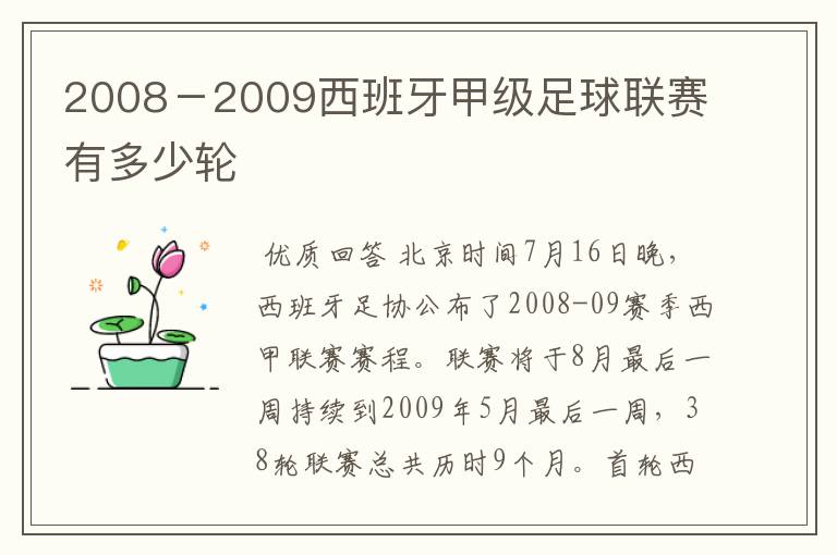 2008-2009西班牙甲级足球联赛有多少轮