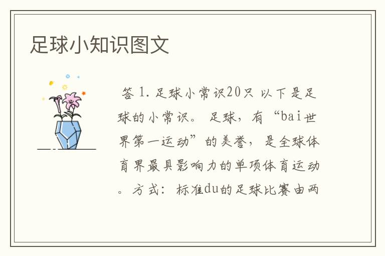 足球小知识图文