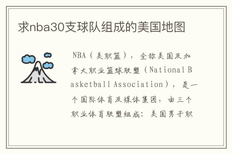求nba30支球队组成的美国地图