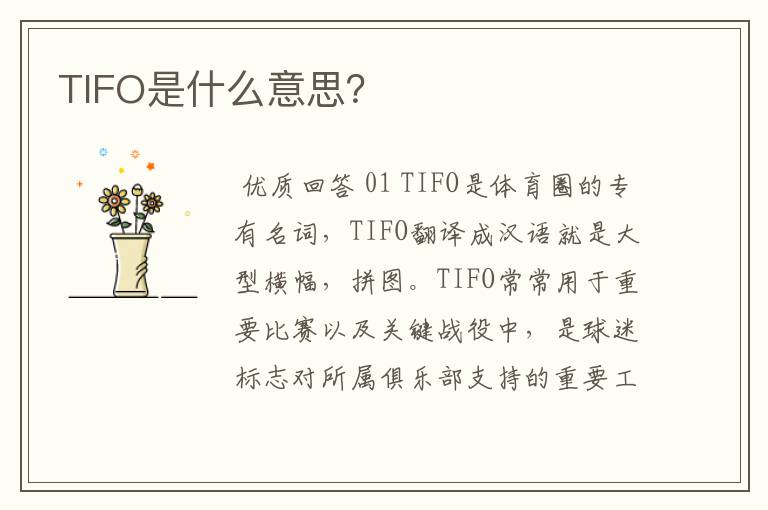 TIFO是什么意思？