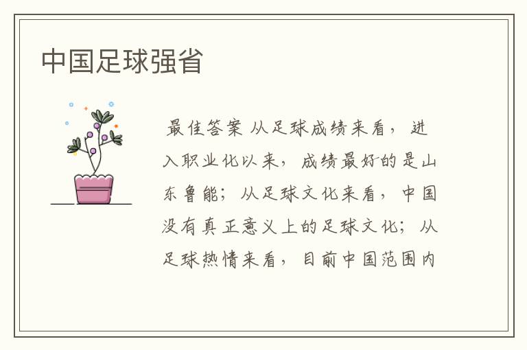 中国足球强省