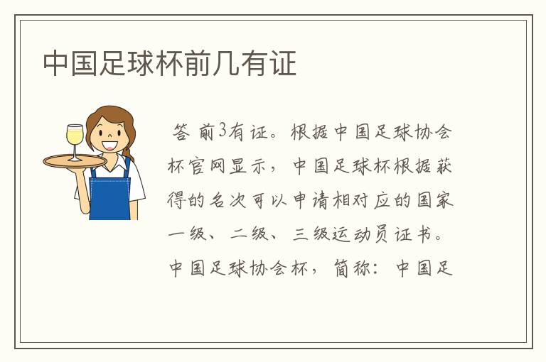 中国足球杯前几有证