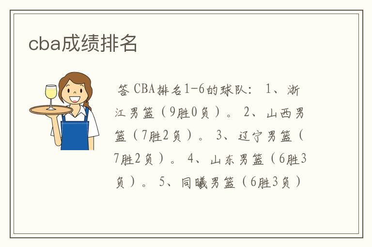 cba成绩排名